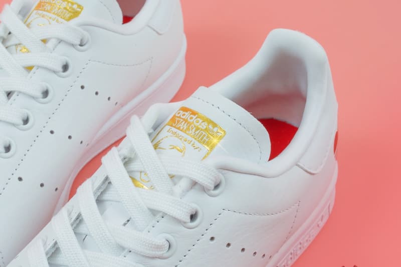 adidas Stan Smith & Continental 80 Valentine's Day Pack Photography First Look VDAY Boyfriend Girlfriend Presents What to Buy Sneakers Release Information Footwear Love Couples Ideas Three Stripes Leather Gold Foil Branding Trefoil