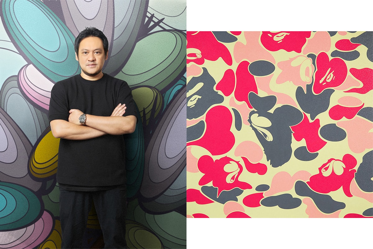 bape gallery beijing exhibition art shark seijin ape head camouflage bapetaverse baby milo bape sta