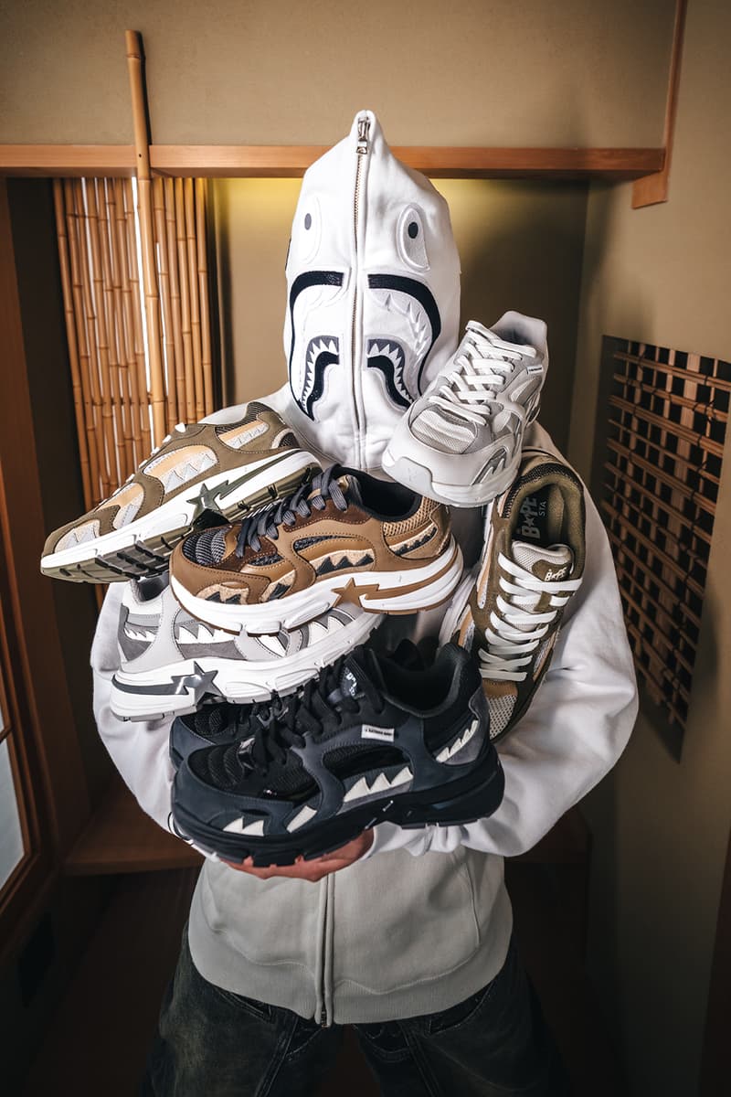 BAPE SHARK STA sneaker Country Core Packs Release Info 20th anniversary SHARK FULL ZIP HOODIE