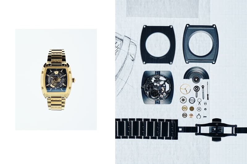 Versace Dominus Skeleton Timepiece Greca Medusa Automatic Movement Tonneau Case