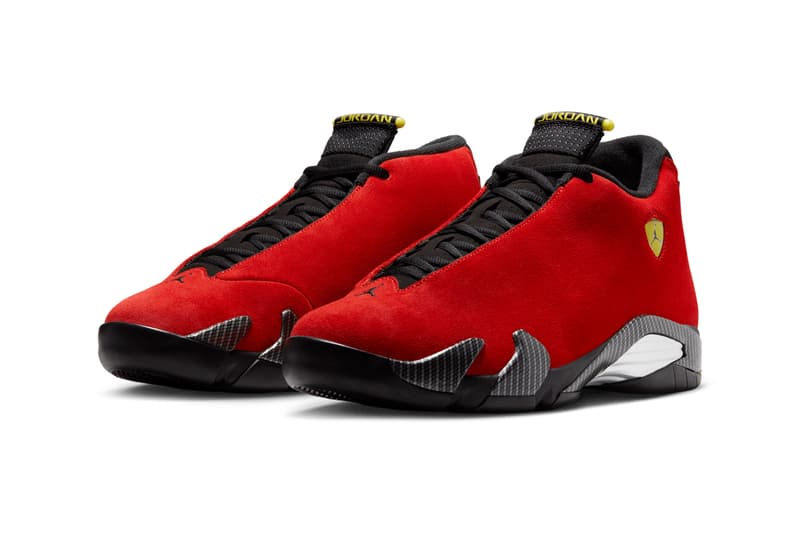 Air Jordan 14 "Ferrari" To Return Next Year IF5015-600 swoosh suede carbon fiber red yellow speed racecar italian craftsmanship retro basketball shoe sneaker jumpman jordan brand
