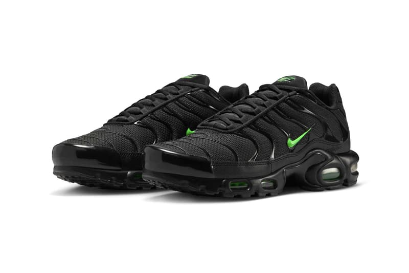 Nike Air Max Plus Releases in "Green Strike" Black/Black-Green Strike DM0032-024 tn swoosh