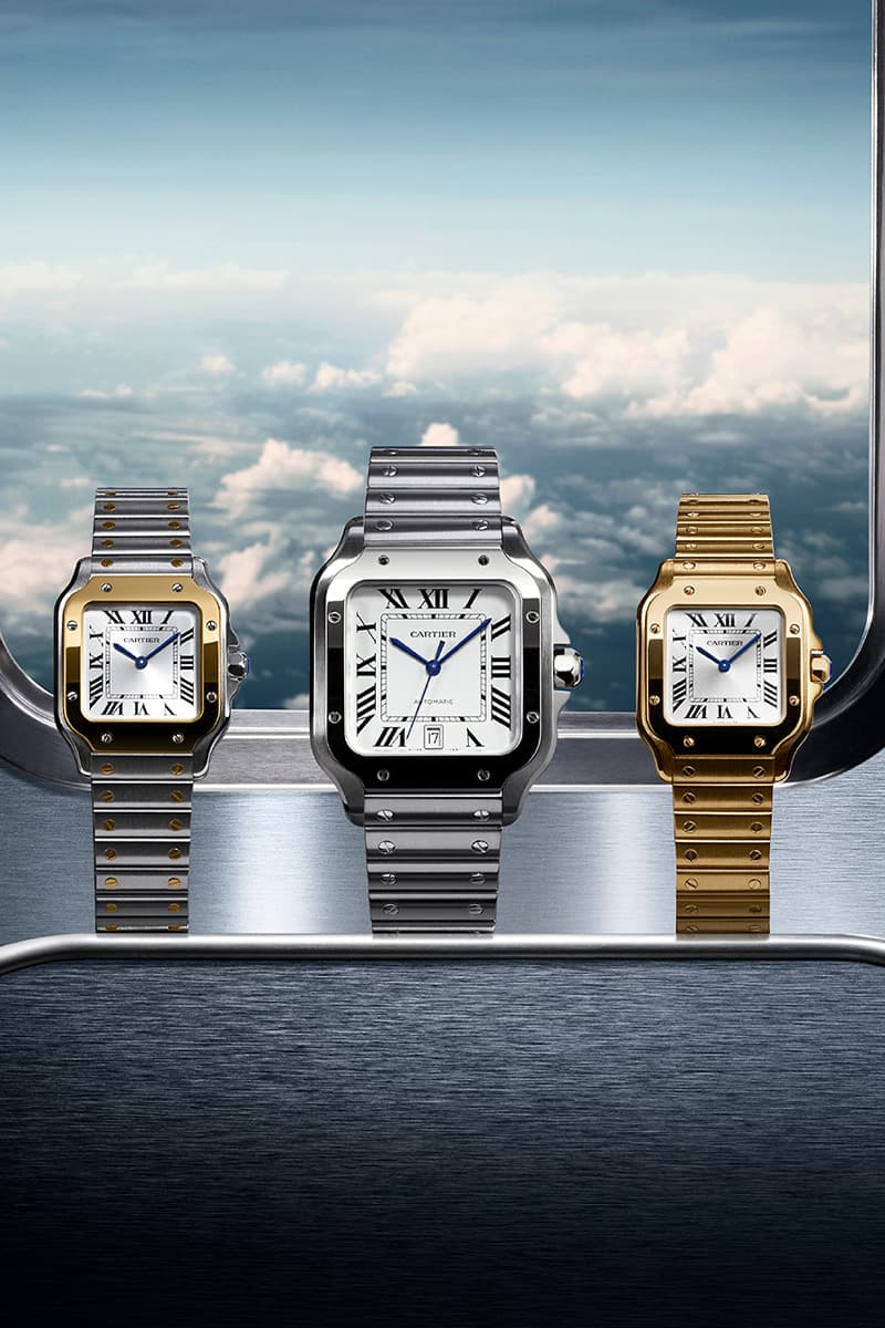 Santos de Cartier Watch 27mm case width small model release info Alberto Santos-Dumont steel yellow gold